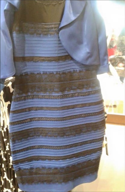 The dress whose colors people perceive differently